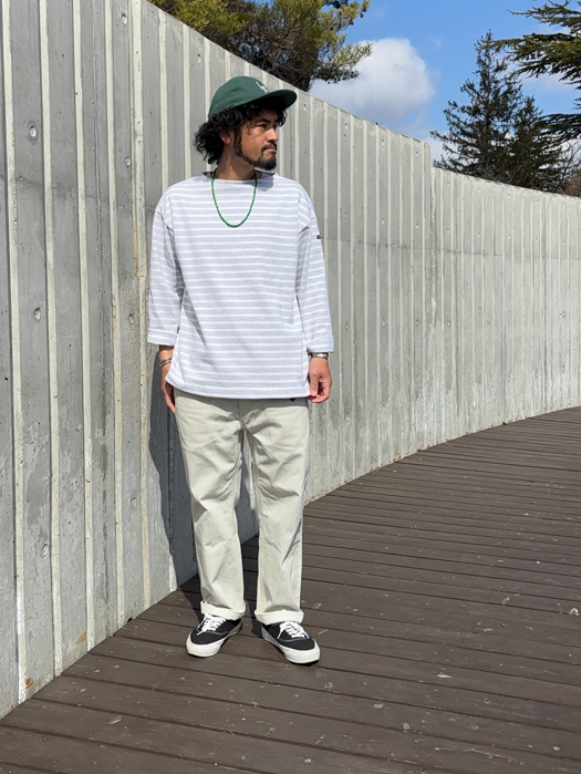 OUESSANT LOOSE　(杢ライトグレー×ホワイト)