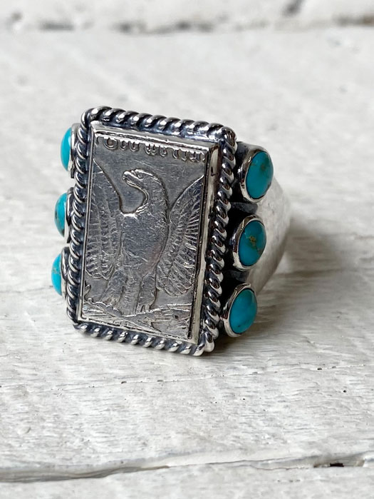 6 TURQUOISE MORGAN COIN RING (Discontinued)