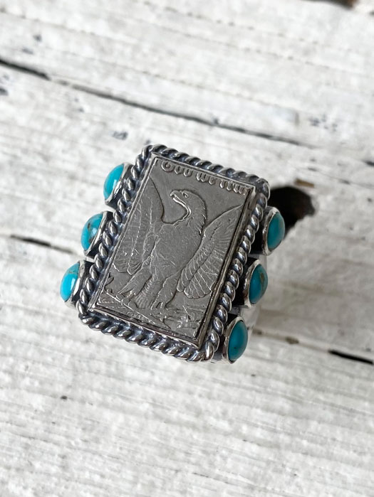 6 TURQUOISE MORGAN COIN RING (Discontinued)