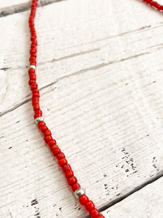 Antique Red Beads Necklace