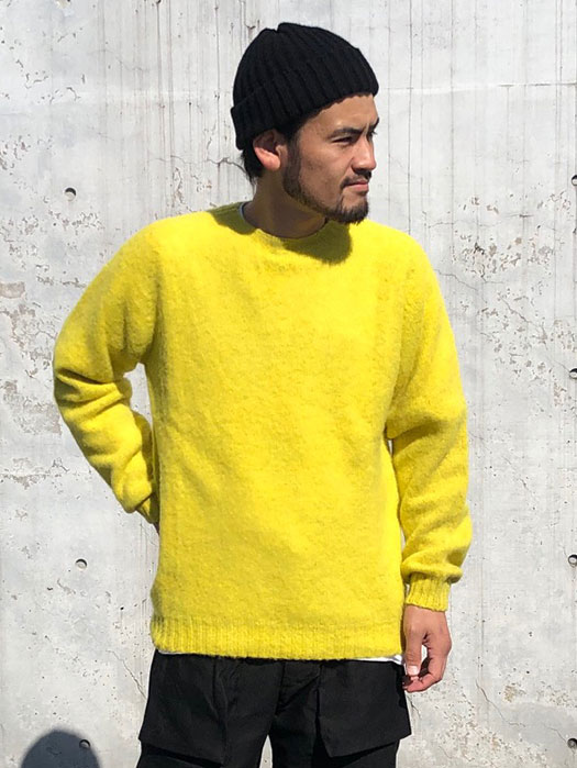 Crew Neck Shetland Sweater (Shaggy)