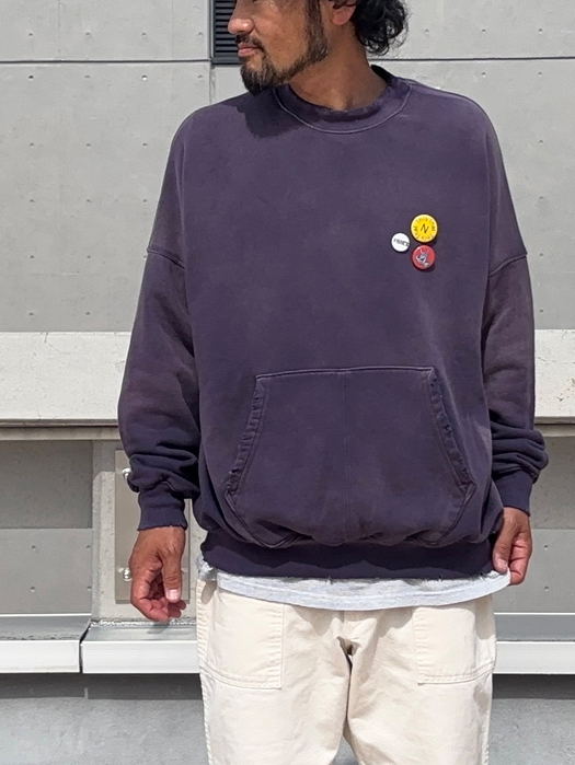 【MOOJI MOOJI】 Oversize Kangaroo Pocket Crew