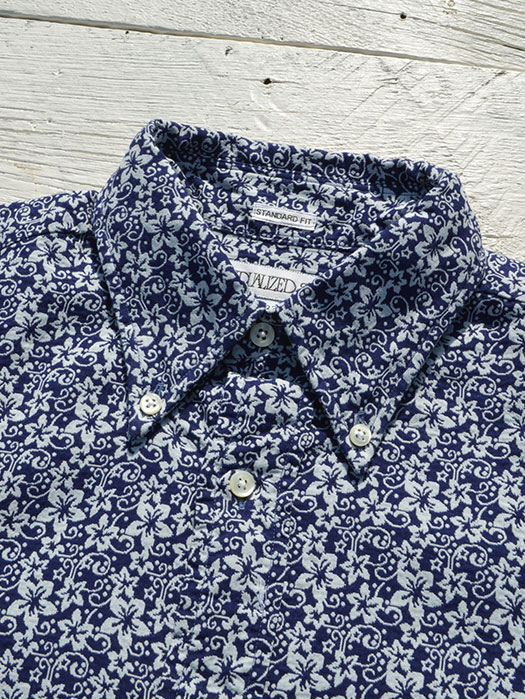 NAT-U-RAL別注　STANDARD FIT BUTTON DOWN STIRT (Floral Jaquard)