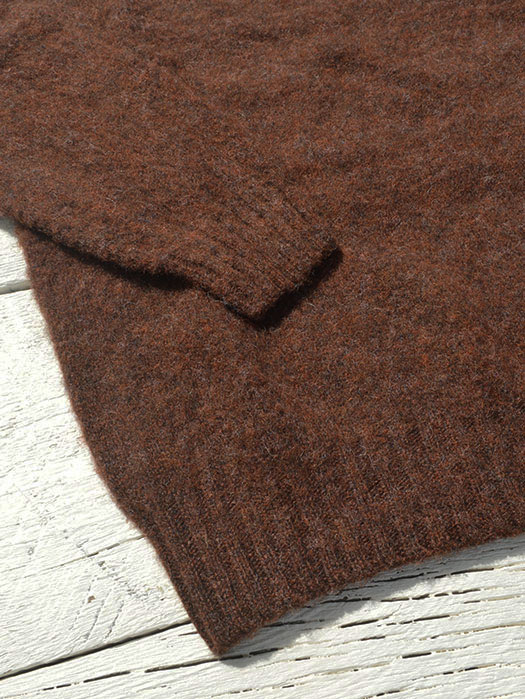 Crew Neck Shetland Sweater (Shaggy)