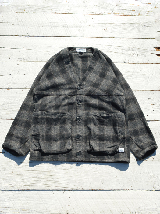 Digs Crew Cardie Jacket (Cotton Tweedy Check)