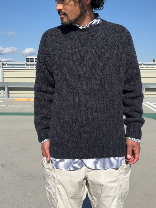  Crew Neck Saddle Shetland (Heavy Weight)